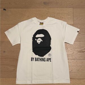 Bape White Tee with Black Ape Logo